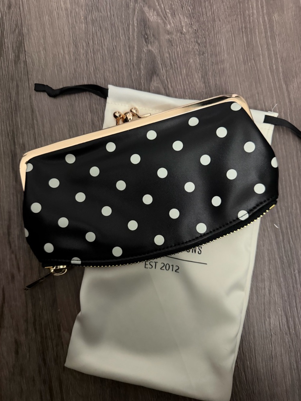 8 Other Reasons Black Polka Dot Clutch - Kiss Me Clutch